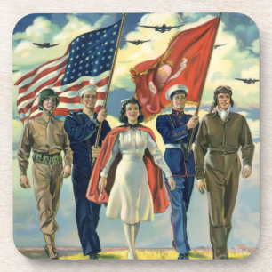 Patriottisch, trots militair personeel Heros Drankjes Onderzetter