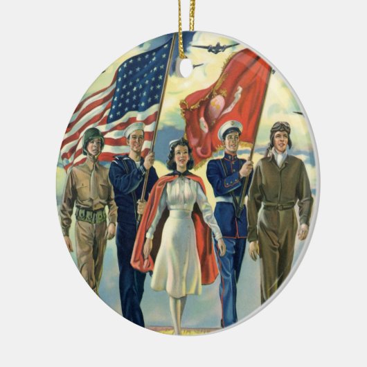  Patriottisch, trots militair personeel Heros Keramisch Ornament (Links)