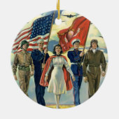 Patriottisch, trots militair personeel Heros Keramisch Ornament (Achterkant)