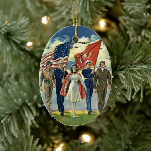  Patriottisch, trots militair personeel Heros Keramisch Ornament (Boom)
