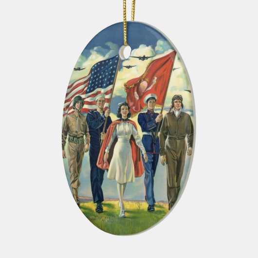  Patriottisch, trots militair personeel Heros Keramisch Ornament (Links)