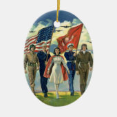  Patriottisch, trots militair personeel Heros Keramisch Ornament (Voorkant)