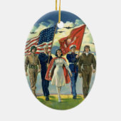  Patriottisch, trots militair personeel Heros Keramisch Ornament (Achterkant)