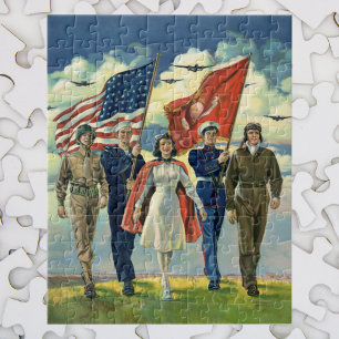 Patriottisch, trots militair personeel Heros Legpuzzel