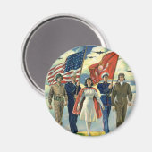 Patriottisch, trots militair personeel Heros Magneet (Voorkant / Achterkant)