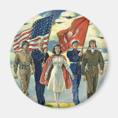 Patriottisch, trots militair personeel Heros Magneet (Voorkant)