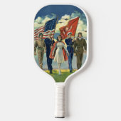  Patriottisch, trots militair personeel Heros Pickleball Paddle (Achterkant)