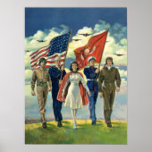 Patriottisch, trots militair personeel Heros Poster (Voorkant)