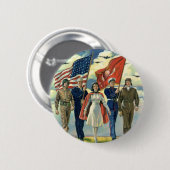 Patriottisch, trots militair personeel Heros Ronde Button 5,7 Cm (Voorkant /achterkant)