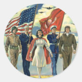  Patriottisch, trots militair personeel Heros Ronde Sticker (Voorkant)