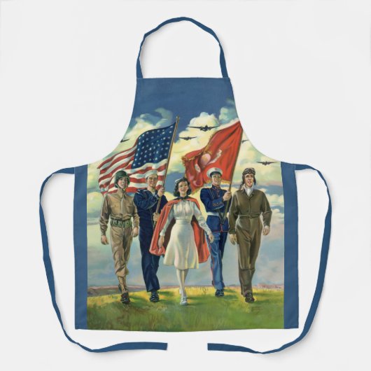  Patriottisch, trots militair personeel Heros Schort (Voorkant)