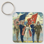Patriottisch, trots militair personeel Heros Sleutelhanger (Voorkant)
