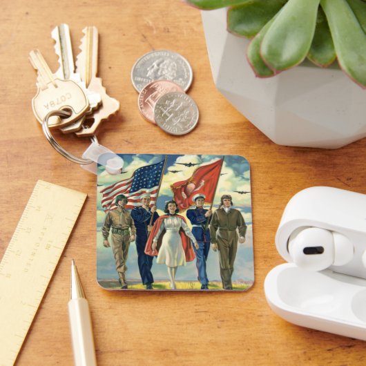 Patriottisch, trots militair personeel Heros Sleutelhanger (Bureau)