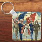 Patriottisch, trots militair personeel Heros Sleutelhanger (Voorkant)