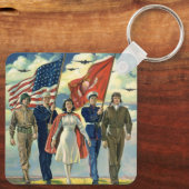 Patriottisch, trots militair personeel Heros Sleutelhanger (Achterkant)