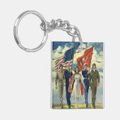 Patriottisch, trots militair personeel Heros Sleutelhanger (Voorkant Links)