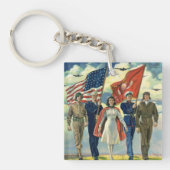 Patriottisch, trots militair personeel Heros Sleutelhanger (Voorkant)