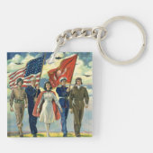 Patriottisch, trots militair personeel Heros Sleutelhanger (Achterkant)
