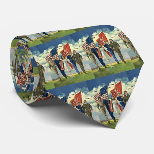  Patriottisch, trots militair personeel Heros Stropdas (Opgerold)