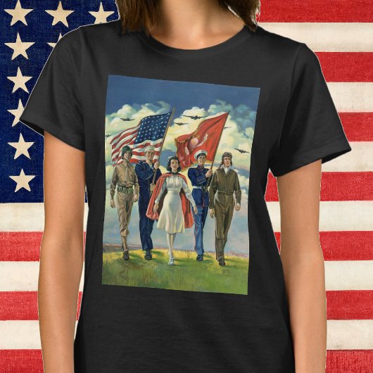 Patriottisch, trots militair personeel Heros T-shirt