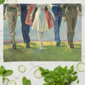  Patriottisch, trots militair personeel Heros Theedoek (Gevouwen)