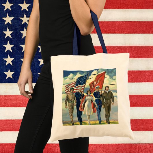  Patriottisch, trots militair personeel Heros Tote Bag