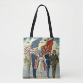  Patriottisch, trots militair personeel Heros Tote Bag (Voorkant)