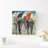  Patriottisch, trots militair personeel Heros Vierkante Klok (Huis)