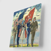  Patriottisch, trots militair personeel Heros Vierkante Klok (Hoek)