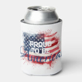 patriottisch | Trots op Amerikaans | Vlag | 4 juli Blikjeskoeler (Blikje Voorkant)