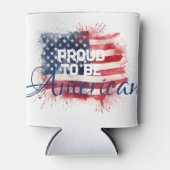 patriottisch | Trots op Amerikaans | Vlag | 4 juli Blikjeskoeler (Voorkant)