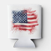 patriottisch | Trots op Amerikaans | Vlag | 4 juli Blikjeskoeler (Achterkant)