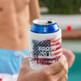 patriottisch | Trots op Amerikaans | Vlag | 4 juli Blikjeskoeler