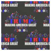 Patriottisch Trump 2020 Fireworks-patroon Stof (Close Up)