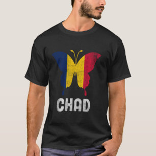 Patriottisch Tsjaad Afrika Schattigee vlinder Afri T-shirt