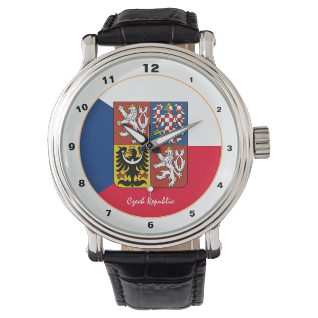 Patriottisch Tsjechisch vlaghorloge, Mode Tsjechië Horloge (Voorkant)