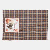 Patriottisch Turkije Thanksgiving op Plaid Theedoek (Horizontaal)