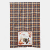 Patriottisch Turkije Thanksgiving op Plaid Theedoek (Verticaal)