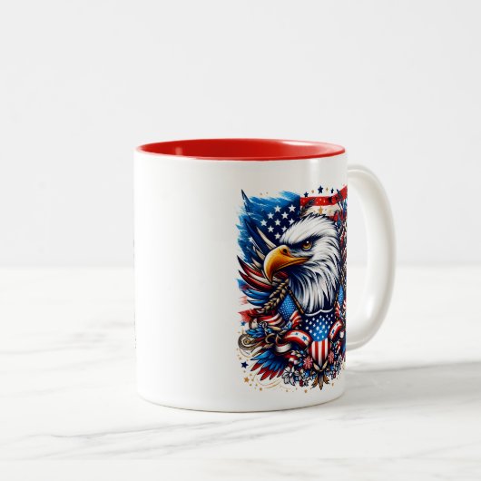 Patriottisch Tweekleurige Koffiemok (Voorkant rechts)