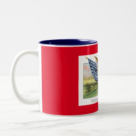  patriottisch tweekleurige koffiemok (Links)