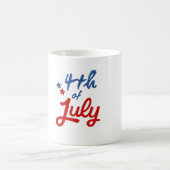 Patriottisch typografisch ontwerp van 4 juli - Red Koffiemok (Center)