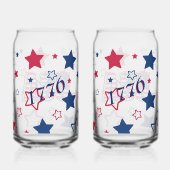 Patriottisch USA, 1776, 4 juli Rood, Wit & Blauw Blikvorm Glas (Achterkant)