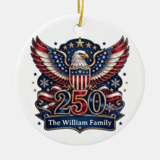 Patriottisch USA 250 Adelaar op maat gemaakt famil Keramisch Ornament