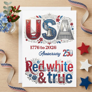 Patriottisch USA 250-jarig jubileum Amerikaanse hi Feestdagenkaart