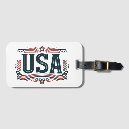 Patriottisch, USA Bagagelabel (Voorkant (horizontaal))