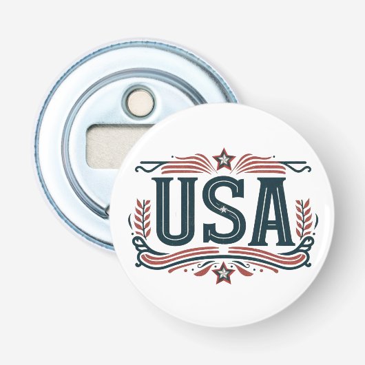 Patriottisch,  USA Button Flesopener (Voorkant)
