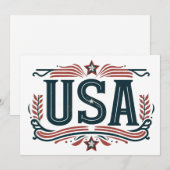 Patriottisch, USA Feestdagenkaart (Voorkant / Achterkant)