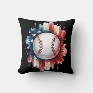 Patriottisch USA-honkbal Amerikaanse vlag vintage Kussen
