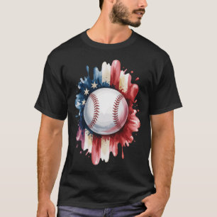 Patriottisch USA-honkbal Amerikaanse vlag vintage T-shirt