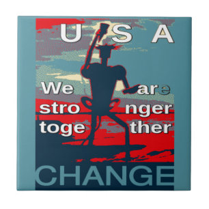Patriottisch USA Hoop Grafisch Kunstprintontwerp Tegeltje